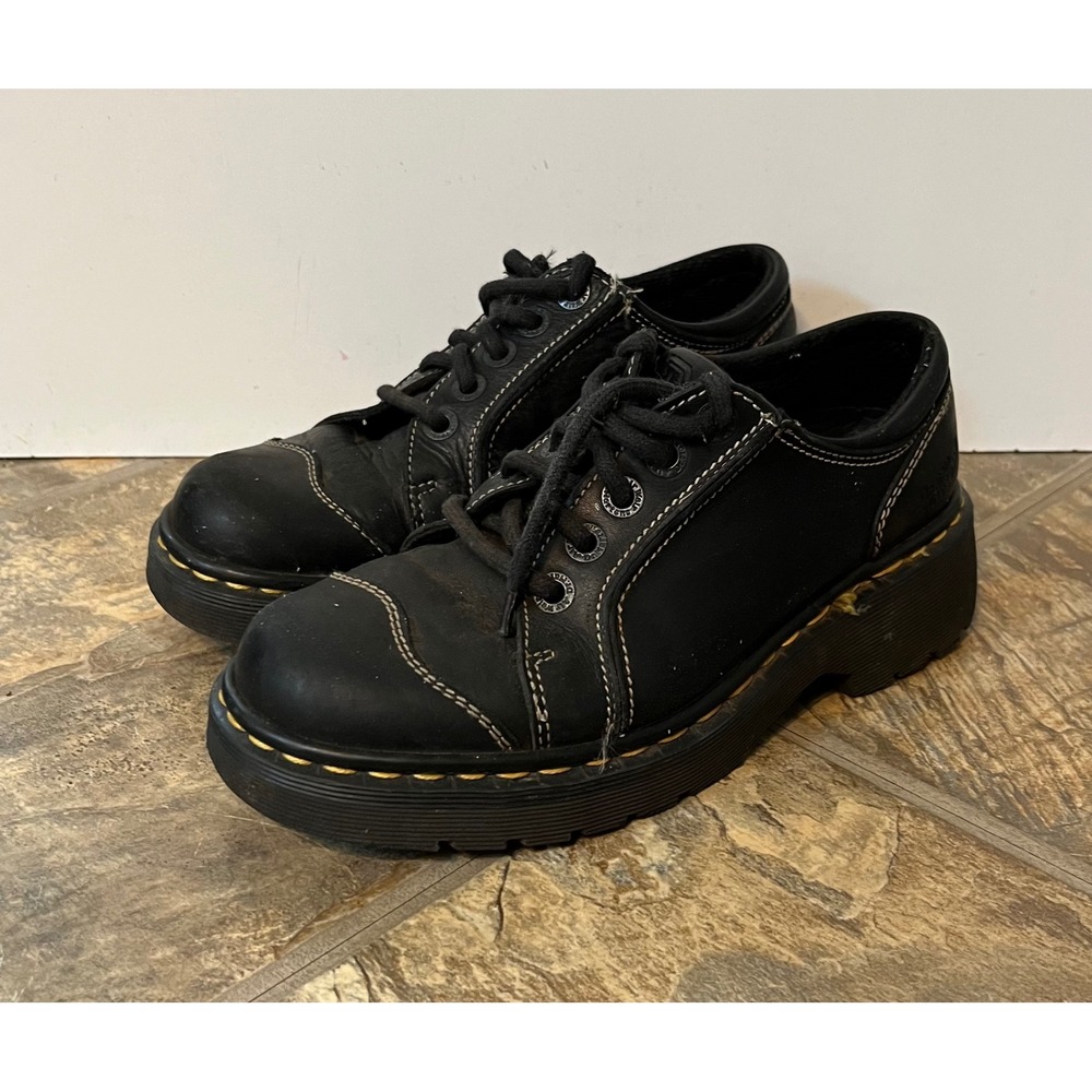 Dr. Martens Oxford Men Size 5 Black Vintage Chunky Platform Made In England